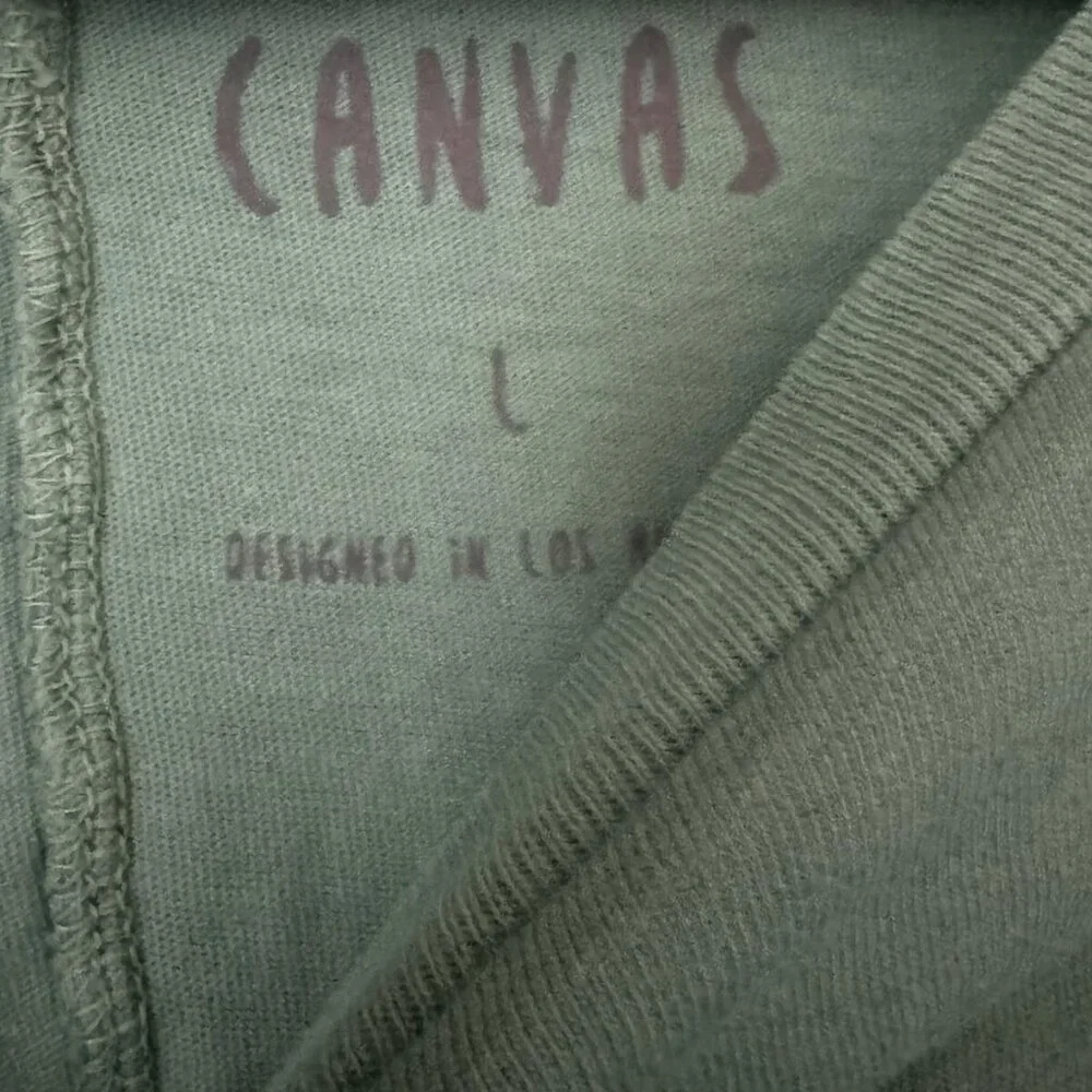 VINTAGE CANVAS JADE GREEN long sleeve COTTON TOP NWT ET0185A you choose size - Picture 2 of 3